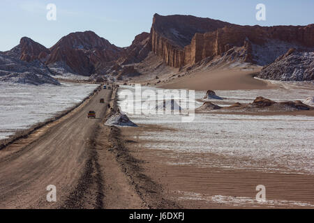 Il salato Valle della Luna nel Deserto atakama in Cile Foto Stock