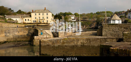 Regno Unito, Cornwall, St Austell, Charlestown, porto storico, panoramica Foto Stock