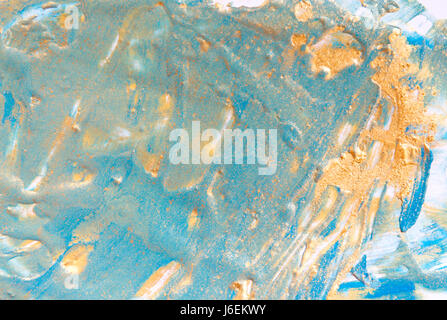 Blu e Oro texture liquida. Disegnata a mano marmorizzazione sfondo. Marmo di inchiostro disegno astratto Foto Stock