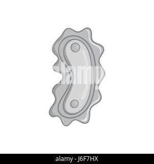Nucleo cellulare icona, nero stile monocromatico Illustrazione Vettoriale