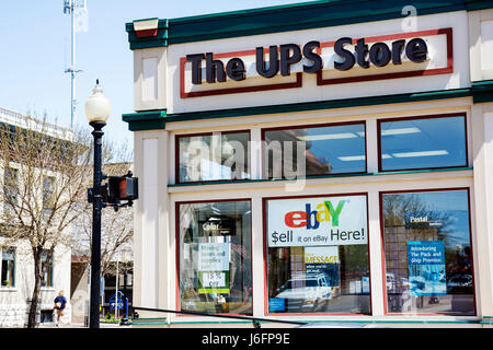 Marquette Michigan Upper Peninsula UP Lake Superior, The UPS Store, eBay, servizio, catena globale, corriere, consegna del pacchetto, spedizione, MI090515041 Foto Stock