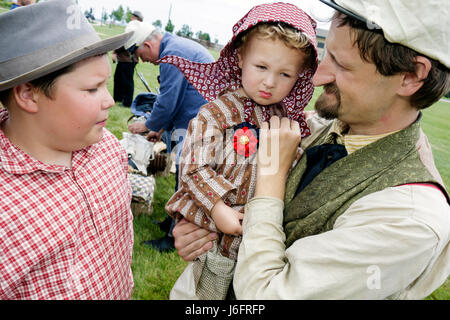 Kenosha Wisconsin,Civil War Museum,Civil War Days,Muster,Park City Grays,adulti uomo uomo uomo maschio,ragazzi,bambini bambini bambini bambini bambini giovani Foto Stock