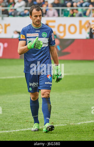 San Gallo, Svizzera. 21 maggio 2017. Daniel Lopar durante il Raiffeisen Super League FC SAN GALLO vs. Grasshopper Club Zürich. © Rolf Simeone/bildgebend.ch/Alamy Live News Foto Stock