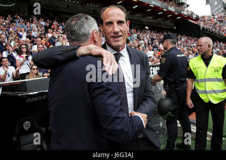 Valencia, Spagna. 21 Maggio, 2017. Head Coach di Valencia CF Voro Gonzalez durante lo spagnolo La Liga Santander partita di calcio tra Valencia CF e Villarreal CF a Mestalla stadio il 21 maggio 2017. Credito: Gtres Información más Comuniación on line, S.L./Alamy Live News Foto Stock