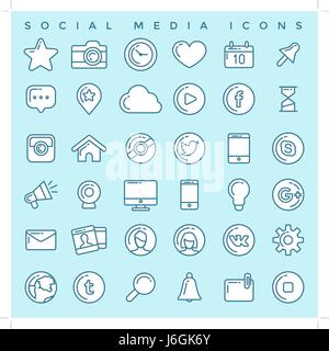 Social Media set di icone Illustrazione Vettoriale