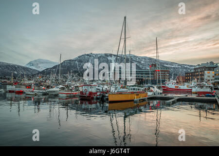 Porto di Tromso in Norvegia Foto Stock