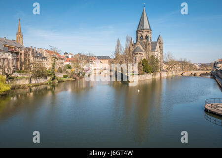 Temple neuf a Metz, Francia Foto Stock