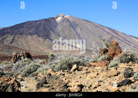 Cratere sommitale climax teneriffa picco vulcan volcano stone vertice Europa Spagna Foto Stock