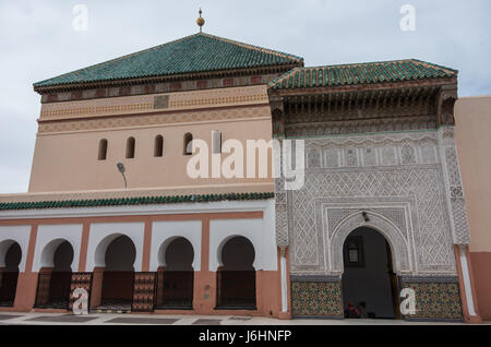 Cortile della moschea Zaouia de Sidi Bel Abbes nella medina di Marrakech, Marocco Foto Stock