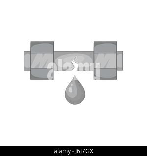 Rivoluzionario tubo acqua icona di stile in bianco e nero Illustrazione Vettoriale