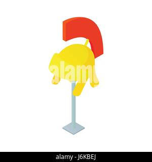 Antichità romana o Greca icona casco, stile cartoon Illustrazione Vettoriale