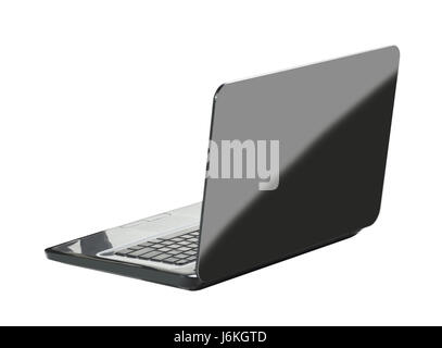 Aprire il computer portatile di close-up di colore bianco su sfondo isolato Foto Stock