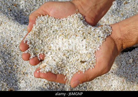 La sabbia di quarzo, Is Aruttas, Cabras, Sinis, Provincia di Oristano, Oristanese, Sardegna, Italia Foto Stock