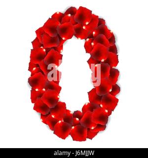 Petali di rosa numero realistico illustrazione vettoriale Illustrazione Vettoriale