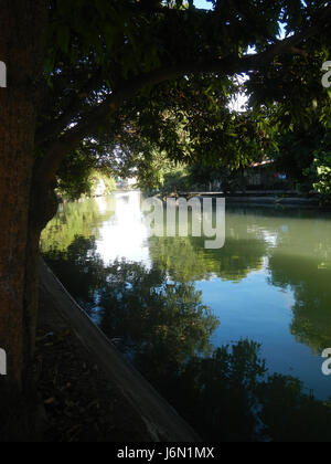 09261 risaie irrigazione Ravenala Bagong Nayon Baliuag Bulacan ponti stradali 02 Foto Stock