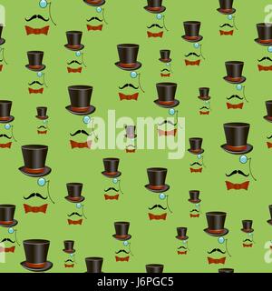 Mustaches e accessori modello senza giunture Illustrazione Vettoriale