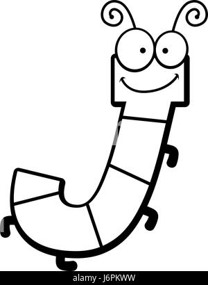 Un cartoon illustrazione della lettera J con un tema di insetti. Illustrazione Vettoriale