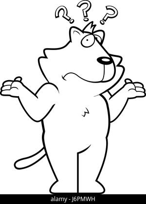 Un cartoon gatto con un'espressione confusa. Illustrazione Vettoriale