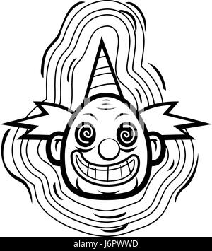 Un cartoon male cercando clown sorridente. Illustrazione Vettoriale