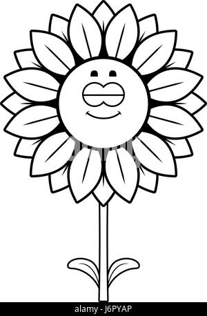 Un cartoon illustrazione di un girasole dormire. Illustrazione Vettoriale