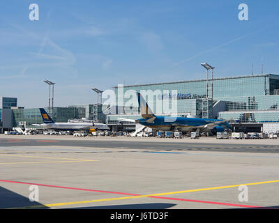 L'aeroporto internazionale di Francoforte Hesse Gremany, uno dei più impegnati in Europa Foto Stock