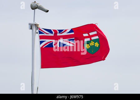 Bandiera dell'Ontario battenti nel vento, Canada Foto Stock