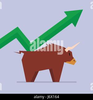 Bull in stile piatto. illustrazione vettoriale Illustrazione Vettoriale