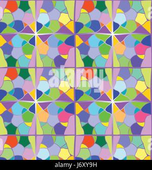 Mosaico astratto modello senza giunture. Vettore. Sfondo bianco. Per la progettazione e la decorazione sullo sfondo. Infinite texture. Piastrella ceramica frammenti. Colorato rotto Illustrazione Vettoriale