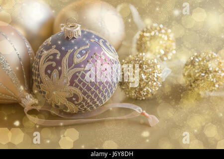Natale poscard oro Foto Stock