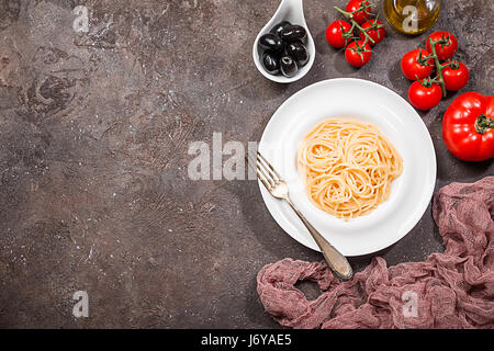 Piatto di spaghetti Foto Stock