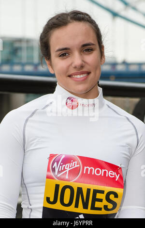 Photocall per sedia a rotelle atleti impegnati nel 2017 Maratona di Londra con: Jade Jones dove: Londra, Regno Unito quando: 21 Apr 2017 Credit: Alan West/WENN.com Foto Stock