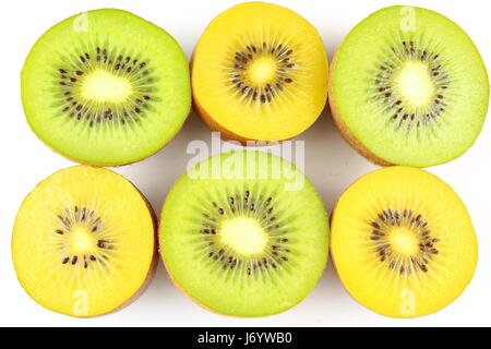 Composizione del fresco verde e giallo kiwi Foto Stock