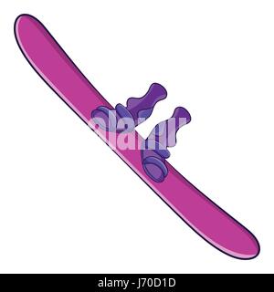 Snowboard sport icona strumentazione, stile cartoon Illustrazione Vettoriale