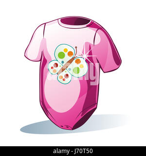 Oggetto illustrazione isolato abbigliamento abbigliamento t-shirt bambino oggetto isolato Foto Stock