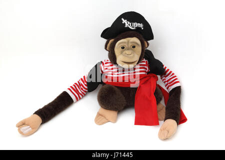 Scimmia Ruhof vestito come pirata marionette a mano Foto Stock