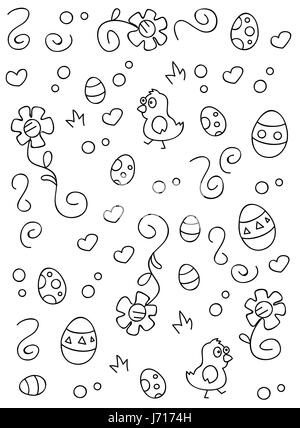 Una ripetizione e seamless pattern con un tema di Pasqua. Illustrazione Vettoriale