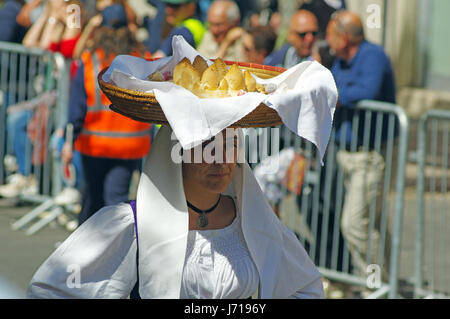 Sassari, Italia 21 maggio 2017 Cavalcata Sarda 2017. Ogni anno nel mese di maggio in Sassari (Sardegna) una spettacolare sfilata di centinaia di passeggino e Foto Stock