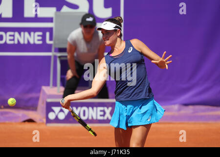 Strasburgo, Francia. 22 Maggio, 2017. Giocatore americano Jennifer Brady è in azione durante la sua partita nel primo round del WTA tennis Internationaux di Strasburgo vs francese giocatore di tennis Caroline Garcia il 22 maggio 2017 a Strasburgo, Francia - Credito: Yan Lerval/Alamy Live News Foto Stock