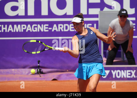 Strasburgo, Francia. 22 Maggio, 2017. Giocatore americano Jennifer Brady è in azione durante la sua partita nel primo round del WTA tennis Internationaux di Strasburgo vs francese giocatore di tennis Caroline Garcia il 22 maggio 2017 a Strasburgo, Francia - Credito: Yan Lerval/Alamy Live News Foto Stock