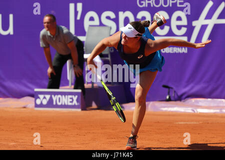 Strasburgo, Francia. 22 Maggio, 2017. Giocatore americano Jennifer Brady è in azione durante la sua partita nel primo round del WTA tennis Internationaux di Strasburgo vs francese giocatore di tennis Caroline Garcia il 22 maggio 2017 a Strasburgo, Francia - Credito: Yan Lerval/Alamy Live News Foto Stock