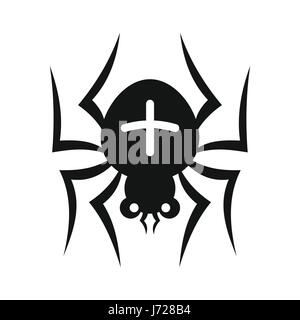 Crociera con una croce sulla sua icona indietro, stile semplice Illustrazione Vettoriale