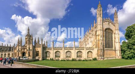Panorama della famosa King College dell'università di Cambridge e la cappella di Cambridge, Regno Unito Foto Stock
