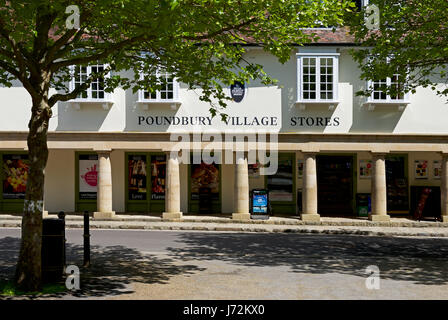 Villaggio Poundbury negozi, vicino a Dorchester Dorset, Regno Unito Inghilterra Foto Stock