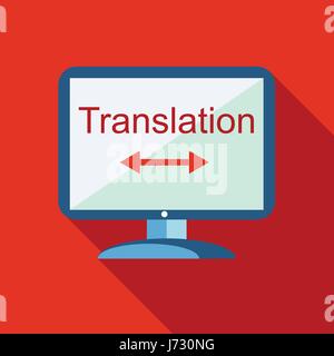 Traduttore Desktop icona, stile piatto Illustrazione Vettoriale