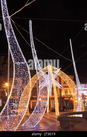 Illuminazione di natale in Funchal, Madeira Foto Stock