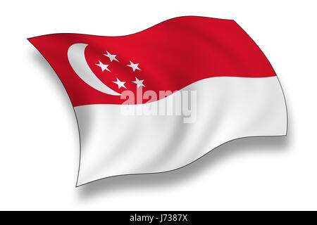 Bandiera di singapure Foto Stock