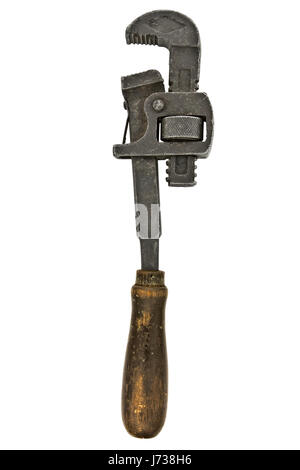 Strumento di transito vintage chiave equipaggiamento idraulico oggetto singolo colore isolato Foto Stock