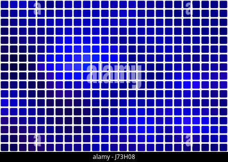 Blu scuro mosaico astratto sfondo con quadrato con gli angoli arrotondati di piastrelle su bianco Foto Stock