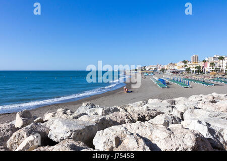 Spiaggia di Carihuela, Torremolinos, Spagna Foto Stock