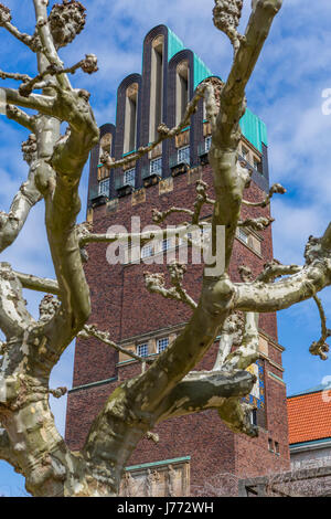 Hochzeitsturm (o matrimoni Torre), Darmstadt Colonia degli Artisti, Mathildenhoehe, Darmstadt, Germania Foto Stock